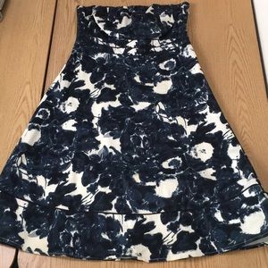 Women’s Romy Lined Strapless Dress Stretchy Soft Comfy Blue White Size Small